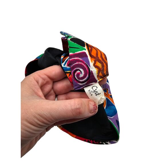 Vtg Cyd 100% Silk Womens Head Wrap Bandana Bright Fruit Print - Picture 4 of 4